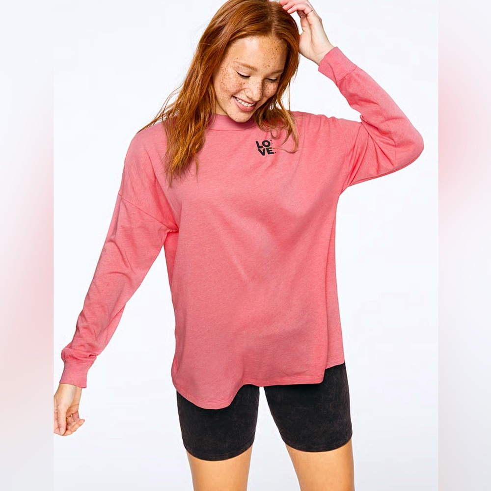 Victoria’s Secret PINK XS Logo Long-sleeve Top Crewneck Love